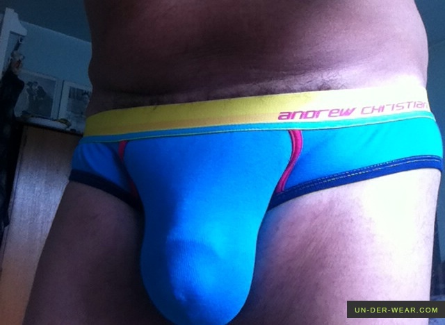 Andrew Christian blue.yellow briefs