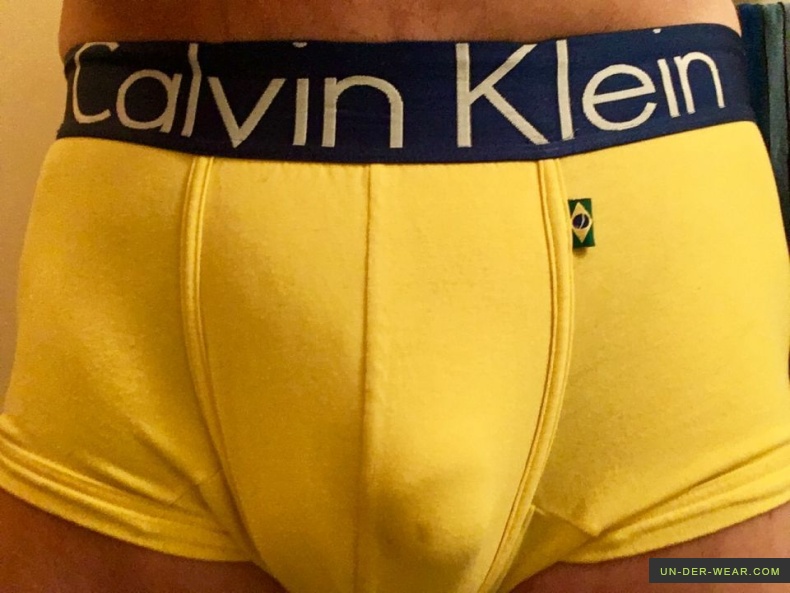 Calvin Klein yellow trunks